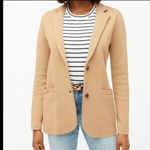 J. CREW SCHOOL BOY SWEATER BLAZER HEATHER ACORN $130 TAN KHAKI M